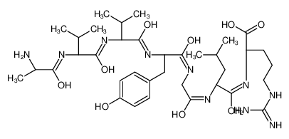 (2S)-2-[[(2S)-2-[[2-[[(2S)-2-[[(2S)-2-[[(2S)-2-[[(2S)-2-aminopropanoyl]amino]-3-methylbutanoyl]amino]-3-methylbutanoyl]amino]-3-(4-hydroxyphenyl)propanoyl]amino]acetyl]amino]-4-methylpentanoyl]amino]-5-(diaminomethylideneamino)pentanoic acid 489472-77-7