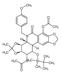 200182-36-1 (3aS,3bR,10bR,11S,12R,12aS)-11-((tert-butyldimethylsilyl)oxy)-4-(4-methoxybenzyl)-2,2-dimethyl-5-oxo-3a,3b,4,5,10b,11,12,12a-octahydrobis([1,3]dioxolo)[4,5-c:4',5'-j]phenanthridine-6,12-diyl diacetate