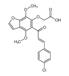 2-[[5-[(E)-3-(4-chlorophenyl)prop-2-enoyl]-4,7-dimethoxy-1-benzofuran-6-yl]oxy]acetic acid 52608-00-1