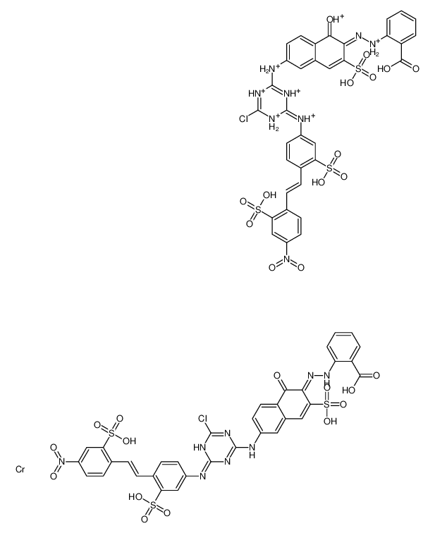 2-[(2Z)-2-[6-[[4-chloro-6-[4-[(E)-2-(4-nitro-2-sulfophenyl)ethenyl]-3-sulfoanilino]-1,3,5-triazin-2-yl]amino]-1-oxo-3-sulfonaphthalen-2-ylidene]hydrazinyl]benzoic acid,chromium,hydron 93783-57-4