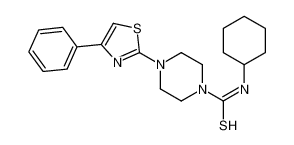 N-Cyclohexyl-4-(4-phenyl-1,3-thiazol-2-yl)-1-piperazinecarbothioa mide 606087-58-5