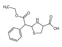 2-(2-ethoxy-2-oxo-1-phenylethyl)-1,3-thiazolidine-4-carboxylic acid 1950-36-3