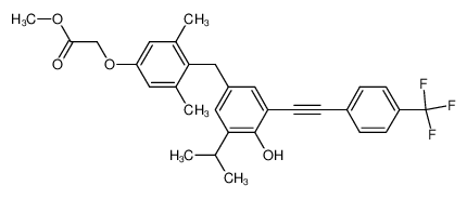 863639-82-1 {4-[4-Hydroxy-3-isopropyl-5-(4-trifluoromethyl-phenylethynyl)-benzyl]-3,5-dimethyl-phenoxy}-acetic acid methyl ester