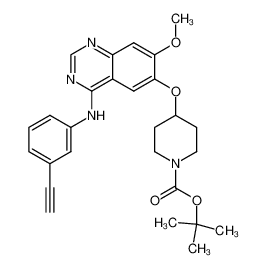 4-[(3-ethynyl-phenyl)amino]-6-[1-(tert.-butyloxycarbonyl)-piperidin-4-yloxy]-7-methoxy-quinazoline 610303-42-9