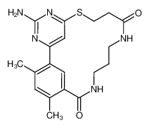 4-amino-18,20-dimethyl-7-thia-3,5,11,15-tetraaza-tricyclo[15.3.1.1(2,6)]docosa-1(20),2(22),3,5,17(21),18-hexaene-10,16-dione 1052645-73-4