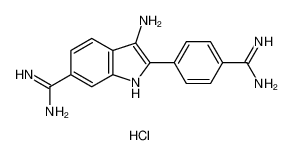 3-amino-2-(4-carbamimidoylphenyl)-1H-indole-6-carboximidamide,dihydrochloride 74027-82-0