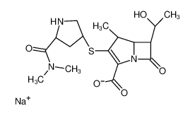 sodium,(4R,5S,6S)-3-[(3S,5S)-5-(dimethylcarbamoyl)pyrrolidin-3-yl]sulfanyl-6-[(1R)-1-hydroxyethyl]-4-methyl-7-oxo-1-azabicyclo[3.2.0]hept-2-ene-2-carboxylate 211238-34-5