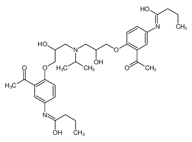 N-[3-acetyl-4-[3-[[3-[2-acetyl-4-(butanoylamino)phenoxy]-2-hydroxypropyl]-propan-2-ylamino]-2-hydroxypropoxy]phenyl]butanamide 1330165-98-4