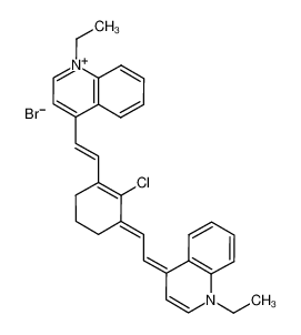 4-[2-[2-chloro-3-[2-(1-ethylquinolin-1-ium-4-yl)ethenyl]cyclohex-2-en-1-ylidene]ethylidene]-1-ethylquinoline,bromide 151648-23-6