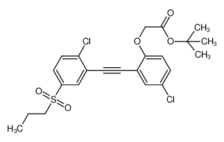 tert-butyl (4-chloro-2-{[2-chloro-5-(propylsulfonyl)phenyl]ethynyl}phenoxy)acetate 1240287-81-3