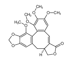 143503-85-9 (S,E)-6,7,8,9-tetramethoxy-14,14a-dihydrobenzo[3',4']furo[3'',4'':6',7']cycloocta[1',2':4,5]benzo[1,2-d][1,3]dioxol-3(1H)-one