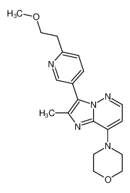 3-[6-(2-methoxyethyl)-3-pyridinyl]-2-methyl-8-(4-morpholinyl)imidazo[1,2-b]pyridazine 1298030-18-8