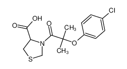 3-[2-(4-chlorophenoxy)-2-methylpropanoyl]-1,3-thiazolidine-4-carboxylic acid 64179-54-0