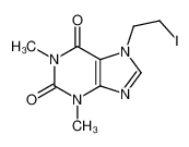 7-(2-iodoethyl)-1,3-dimethylpurine-2,6-dione 65919-56-4