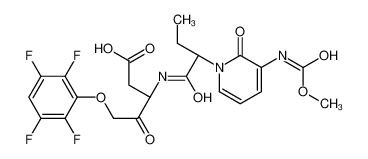 (3S)-3-[[(2S)-2-[3-(methoxycarbonylamino)-2-oxopyridin-1-yl]butanoyl]amino]-4-oxo-5-(2,3,5,6-tetrafluorophenoxy)pentanoic acid 800408-39-3