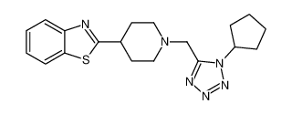 2-{1-[(1-Cyclopentyl-1H-tetrazol-5-yl)methyl]-4-piperidinyl}-1,3- benzothiazole 606082-44-4