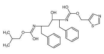 2-methylpropyl N-[(2S,4S,5S)-4-hydroxy-1,6-diphenyl-5-(1,3-thiazol-5-ylmethoxycarbonylamino)hexan-2-yl]carbamate 1010809-39-8