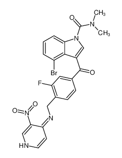 200418-22-0 4-bromo-3-[3-fluoro-4-[[(3-nitropyridin-4-yl)amino]methyl]benzoyl]-N,N-dimethylindole-1-carboxamide