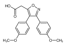 2-[3,4-bis(4-methoxyphenyl)-1,2-oxazol-5-yl]acetic acid 78967-07-4