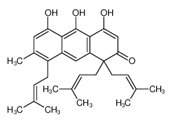 4,5,10-trihydroxy-7-methyl-1,1,8-tris(3-methylbut-2-enyl)anthracen-2-one 3736-60-5