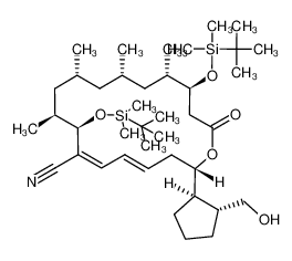 714974-21-7 (2S,4E,6Z,8R,9S,11R,13S,15S,16S)-8,16-bis(tert-butyldimethylsilyloxy)-8-hydroxy-2-[(1R,2R)-2-(hydroxymethyl)cyclopentyl]-9,11,13,15-tetramethyl-18-oxooxacyclooctadeca-4,6-diene-7-carbonitrile