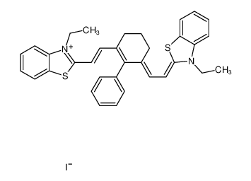 3-ethyl-2-[2-[3-[2-(3-ethyl-1,3-benzothiazol-3-ium-2-yl)ethenyl]-2-phenylcyclohex-2-en-1-ylidene]ethylidene]-1,3-benzothiazole,iodide 70446-38-7