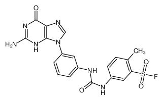 5-[[3-(2-amino-6-oxo-3H-purin-9-yl)phenyl]carbamoylamino]-2-methylbenzenesulfonyl fluoride 21864-34-6