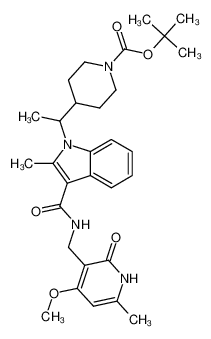tert-butyl 4-(1-(3-((4-methoxy-6-methyl-2-oxo-1,2-dihydropyridin-3-yl)methylcarbamoyl)-2-methyl-1H-indol-1-yl)ethyl)piperidine-1-carboxylate