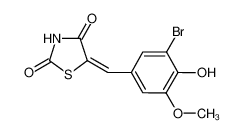 5-[(3-bromo-4-hydroxy-5-methoxyphenyl)methylidene]-1,3-thiazolidine-2,4-dione 58215-62-6