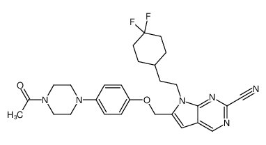 6-{[4-(4-Acetyl-1-piperazinyl)phenoxy]methyl}-7-[2-(4,4-difluoroc yclohexyl)ethyl]-7H-pyrrolo[2,3-d]pyrimidine-2-carbonitrile