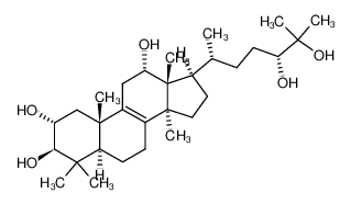 64971-22-8 (2R,3R,10S,12S,13R,14R,17R)-17-[(2R,5R)-5,6-二羟基-6-甲基-庚烷-2-基]-4,4,10,13,14-五甲基-2,3,5,6,7,11,12,15,16,17-十氢-1H-环戊并[a]菲-2,3,12-三醇