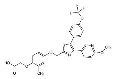 [4-({4-(6-Methoxy-3-pyridinyl)-5-[4-(trifluoromethoxy)phenyl]-1,3 -thiazol-2-yl}methoxy)-2-methylphenoxy]acetic acid 870521-57-6