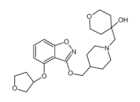 4-[[4-[[4-[(3R)-oxolan-3-yl]oxy-1,2-benzoxazol-3-yl]oxymethyl]piperidin-1-yl]methyl]oxan-4-ol