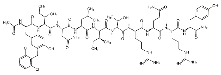 AC-3-(2,6-DICHLORO-BZL)-TYR-ILE-ASN-LEU-ILE-D-THR-ARG-GLN-ARG-TYR-NH2 140842-17-7