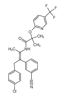 876365-70-7 N-[(1Z)-3-(4-chlorophenyl)-2-(3-cyanophenyl)-1-methylprop-1-en-1-yl]-2-methyl-2-{[5-(trifluoromethyl)pyridin-2-yl]oxy}propanamide