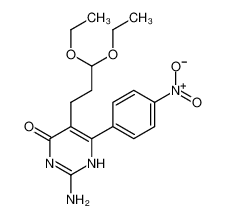 2-amino-5-(3,3-diethoxypropyl)-6-(4-nitrophenyl)-1H-pyrimidin-4-one 2360-66-9