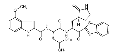 1471484-62-4 N-((S)-1-(((S)-1-(benzo[d]thiazol-2-yl)-1-oxo-3-((S)-2-oxopyrrolidin-3-yl)propan-2-yl)amino)-4-methyl-1-oxopentan-2-yl)-4-methoxy-1H-indole-2-carboxamide