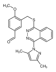 3-[[4-(3,5-dimethylpyrazol-1-yl)phthalazin-1-yl]sulfanylmethyl]-4-methoxybenzaldehyde 606122-39-8