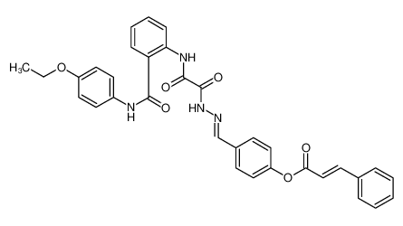 2-Propenoic acid, 3-phenyl-, 4-[[2-[2-[[2-[[(4-ethoxyphenyl)amino]carbonyl]phenyl]amino]-2-oxoacetyl]hydrazinylidene]methyl]phenyl ester