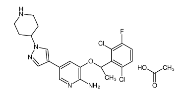 acetic acid,3-[(1R)-1-(2,6-dichloro-3-fluorophenyl)ethoxy]-5-(1-piperidin-4-ylpyrazol-4-yl)pyridin-2-amine