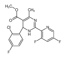 methyl (4R)-4-(2-chloro-4-fluorophenyl)-2-(3,5-difluoropyridin-2-yl)-6-methyl-1,4-dihydropyrimidine-5-carboxylate 298708-81-3