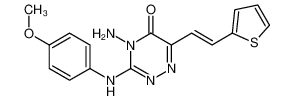 4-amino-3-(4-methoxyanilino)-6-(2-thiophen-2-ylethenyl)-1,2,4-triazin-5-one