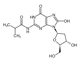 N-[9-[(2R,4S,5R)-4-hydroxy-5-(hydroxymethyl)oxolan-2-yl]-6,8-dioxo-3,7-dihydropurin-2-yl]-2-methylpropanamide 136859-76-2