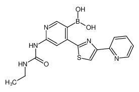 6-(3-ethylureido)-4-(4-(pyridin-2-yl)thiazol-2-yl)pyridin-3-ylboronic acid 1186112-44-6