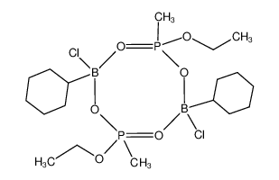 308795-34-8 4,8-dichloro-4,8-dicyclohexyl-2,6-diethoxy-2,6-dimethyl-4H,8H-1l<sup>3</sup>,3,5l<sup>3</sup>,7,2l<sup>5</sup>,6l<sup>5</sup>,4l<sup>4</sup>,8l<sup>4</sup>-tetraoxadiphosphadiborocine