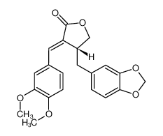 (3E,4R)-4-(1,3-benzodioxol-5-ylmethyl)-3-[(3,4-dimethoxyphenyl)methylidene]oxolan-2-one 75590-33-9