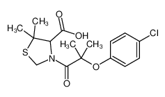 3-[2-(4-chlorophenoxy)-2-methylpropanoyl]-5,5-dimethyl-1,3-thiazolidine-4-carboxylic acid 74007-98-0