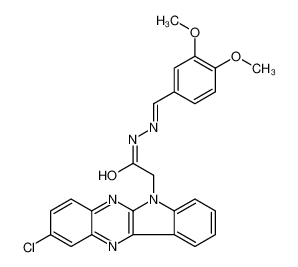 2-(2-chloroindolo[2,3-b]quinoxalin-6-yl)-N-[(E)-(3,4-dimethoxyphenyl)methylideneamino]acetamide 109322-04-5