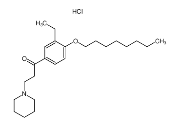 1-(3-Ethyl-4-octyloxy-phenyl)-3-piperidin-1-yl-propan-1-one; hydrochloride 26860-34-4