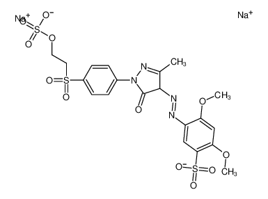 disodium,2,4-dimethoxy-5-[[3-methyl-5-oxo-1-[4-(2-sulfonatooxyethylsulfonyl)phenyl]-4H-pyrazol-4-yl]diazenyl]benzenesulfonate 85567-13-1